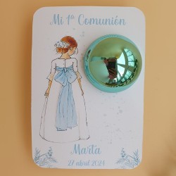Bálsamo Labial Niña Comunión de Espaldas | Lazo Azul