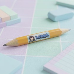 Pack de etiquetas adhesivas minis para lápices con diseño de Muichiro Tokito y tonos pastel.