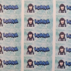 Diseño de pegatinas alargadas para marcar lápices con la temática de Demon Slayer.