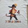 Camiseta Personalizada Cumpleaños Gato con Botas | Kalukuqui