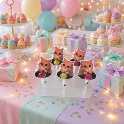 Chupa Chups personalizado del Gato con Botas por Kalukuqui en tonos pastel.