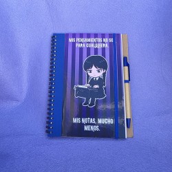 Cuaderno cuqui de Kalukuqui con ilustraciones exclusivas de estilo dark suave.