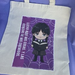 Bolsa de tela reutilizable gótica y adorable para llevar al colegio o de compras.