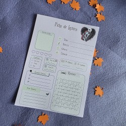 Fichas de lectura impresas en papel de alta calidad con colores suaves.