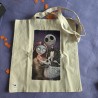 Bolsa de tela reutilizable gótica y adorable para llevar libros o de compras.