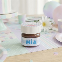 Tarrito mini de Nutella personalizado de Cinnamoroll por Kalukuqui en tonos pastel.