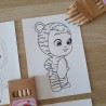 Diseño de packaging para pack de dibujo con la imagen de Bebés Llorones.