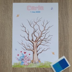 Recuerdo de invitados alternativo con temática romántica y personajes Disney.