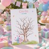 Lámina árbol de huellas de Stitch y Angel Love por Kalukuqui en tonos pastel.