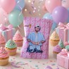 Bolsita de 100g de gominolas Haribo de Bad Bunny por Kalukuqui en tonos pastel.
