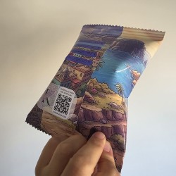 Diseño de packaging para bolsa de patatas 3D con la imagen de Oddish.