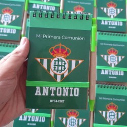 Cuaderno A6 con Bolígrafo Personalizado Fútbol Betis | Kalukuqui