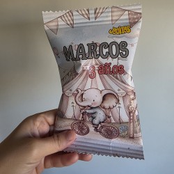 Bolsitas de Gusanitos Personalizadas Temática El Circo | Kalukuqui