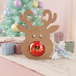 Bola de Navidad Roja en Caja Reno | Detalle Navideño Original