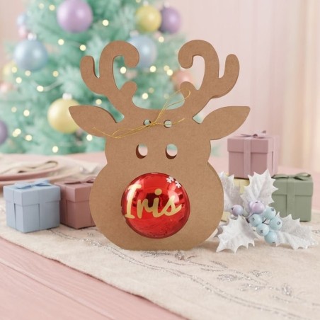 Bola de Navidad Roja en Caja Reno | Detalle Navideño Original
