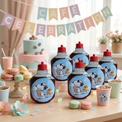 Cantimplora de sabores de Snoopy por Kalukuqui en tonos pastel.