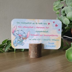 Soporte Tronco Redondo de Madera para Tarjetas | Kalukuqui