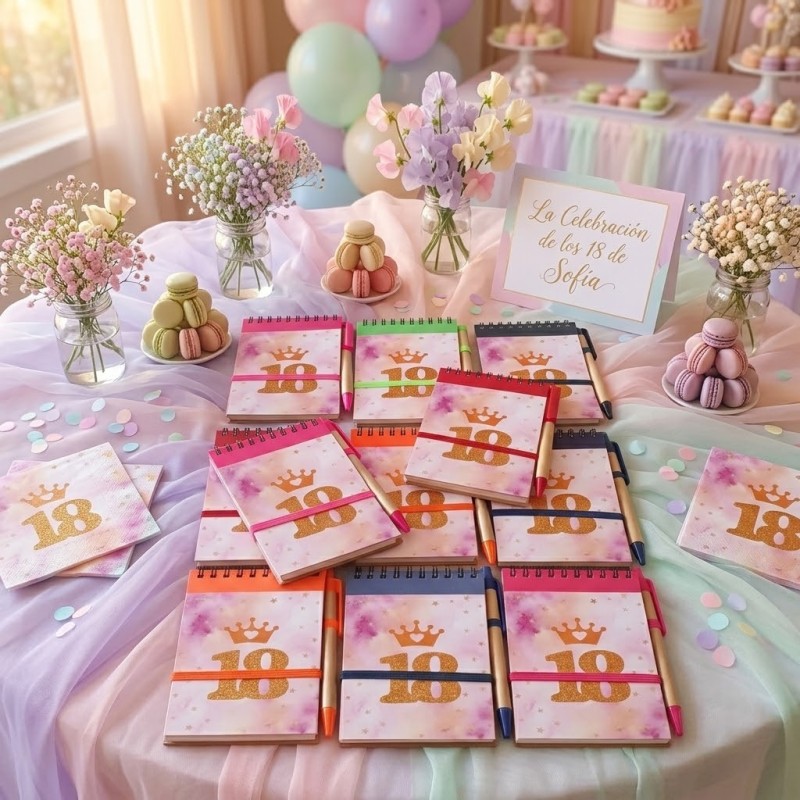 Cuaderno A6 Personalizado con Bolígrafo 18 Años | Kalukuqui