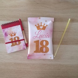 Bolsa Sorpresa 18 Años Modelo Brilla con Cuaderno y Pulsera | Kalukuqui