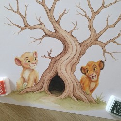 Lámina Árbol de Huellas El Rey León Revelación de Sexo | Kalukuqui