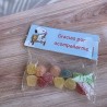 Packaging artesanal para chuches y gominolas con temática de Peanuts.