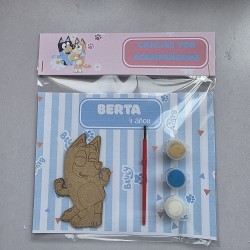Set de Pintura Bluey con Silueta de Madera, Témperas y Pincel | Kalukuqui