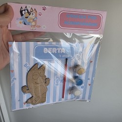 Set de Pintura Bluey con Silueta de Madera, Témperas y Pincel | Kalukuqui