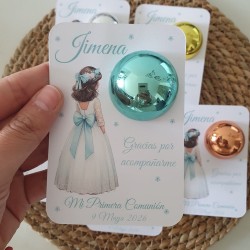 Bálsamo Labial Niña Comunión Lazo Turquesa | Detalle Original