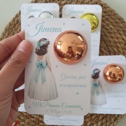 Bálsamo Labial Niña Comunión Lazo Turquesa | Detalle Original