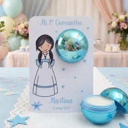 Bálsamo Labial Niña Comunión Flores Azules | Detalle Botánico