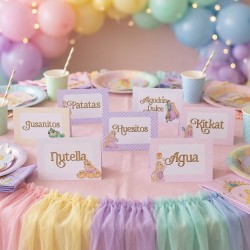 Lote etiquetas mesa de chuches Rapunzel