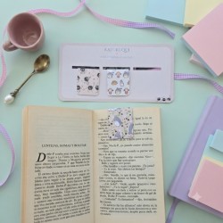 Set de 3 marcapáginas imantados personalizados con temática de Totoro.